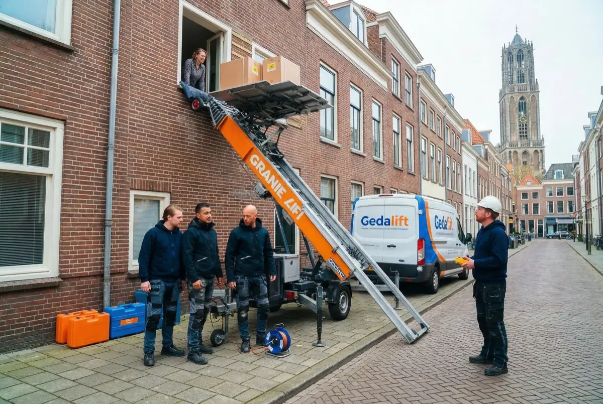 Verhuislift team aan het werk in Utrecht