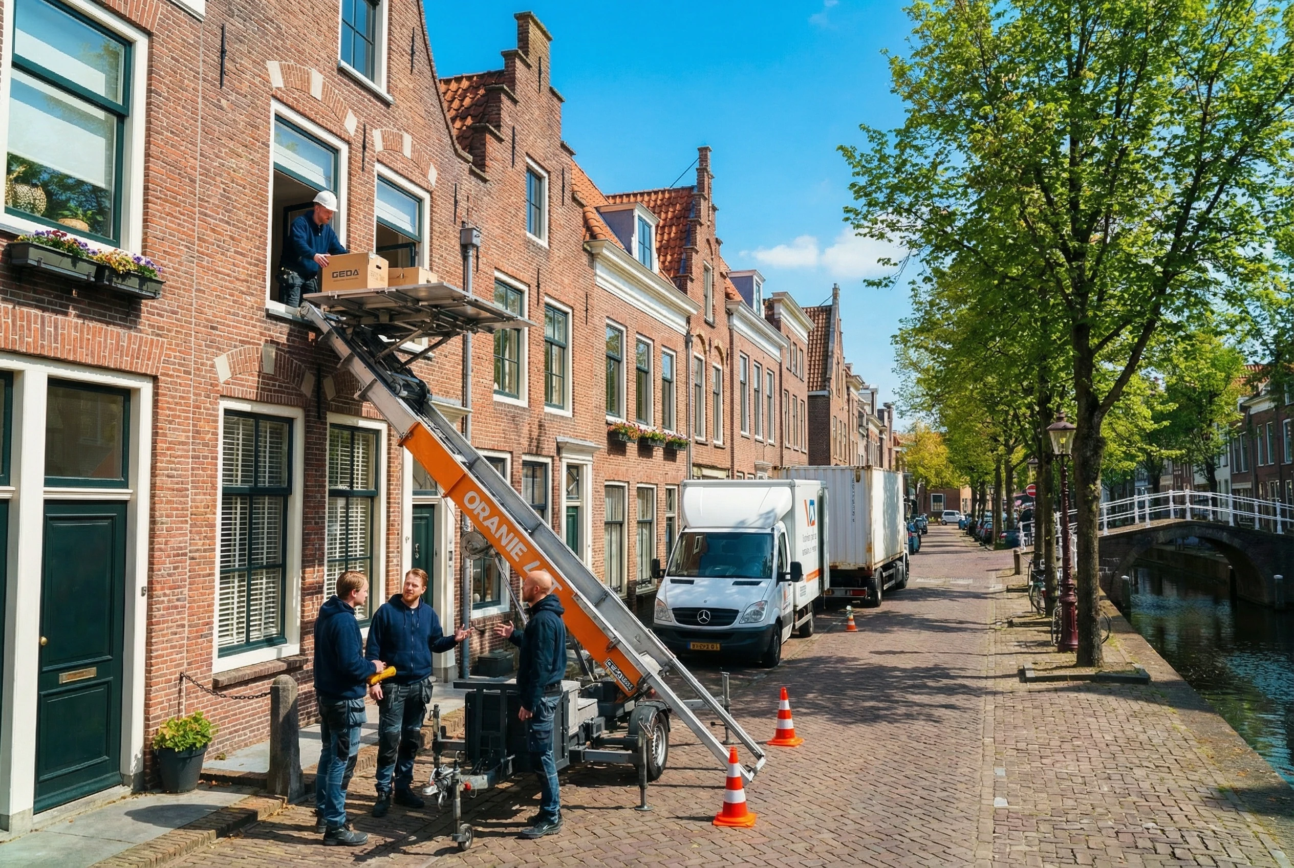 Aanhangerlift bij woning in Veenendaal